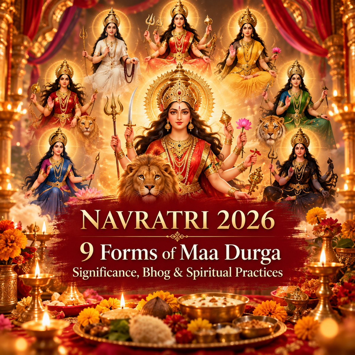 Navratri 2026: 9 Forms of Maa Durga — Significance, Bhog & Spiritual Practices