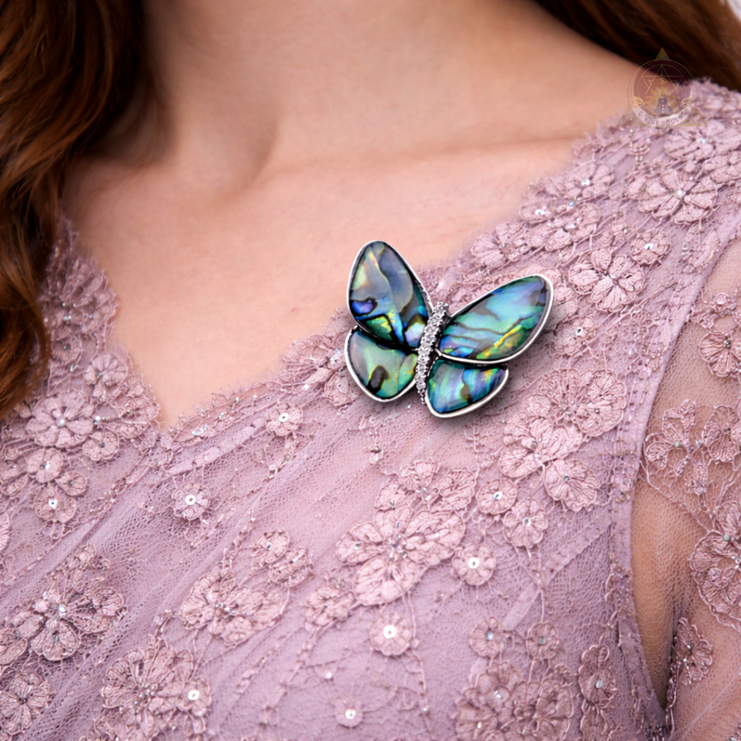 Abalone – Silver Butterfly Brooch