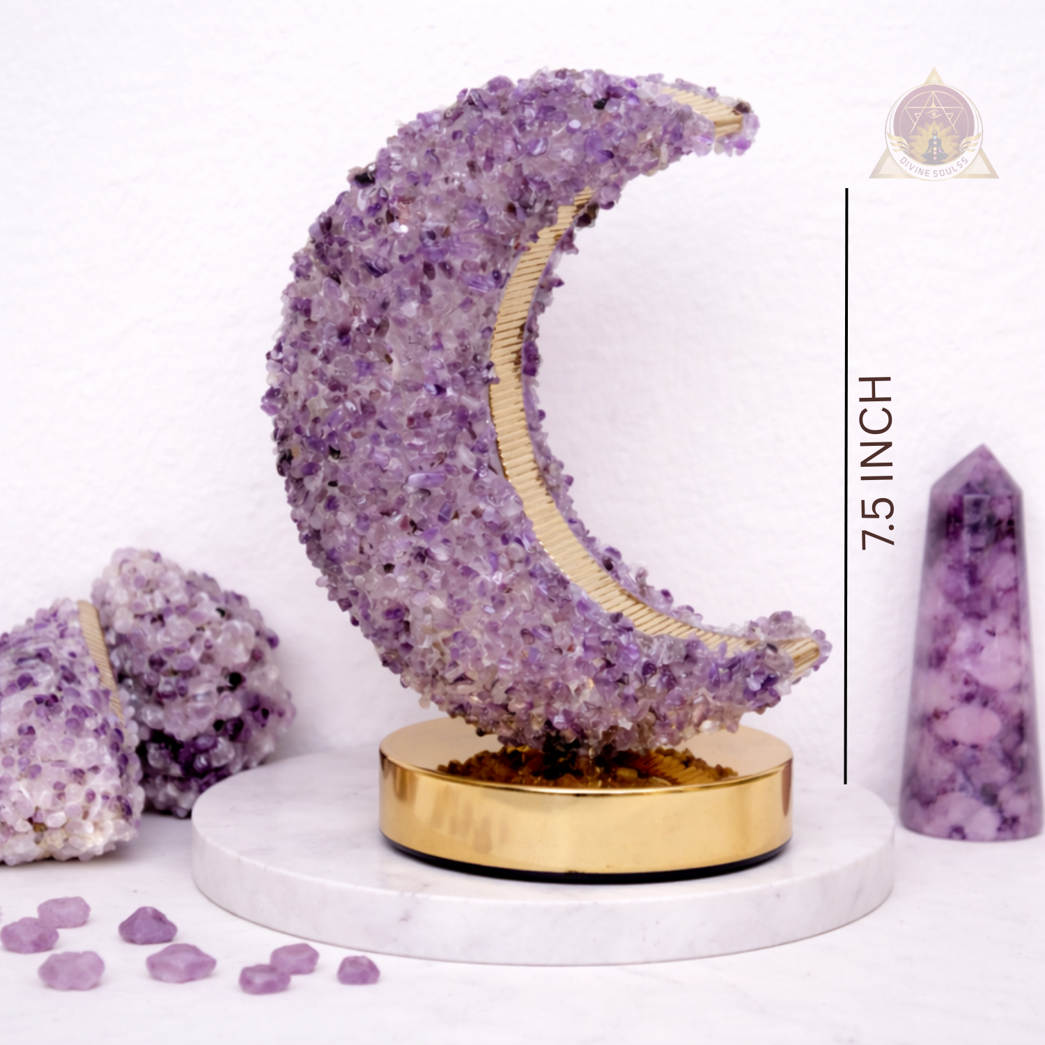 Amethyst Crescent Moon Lamp