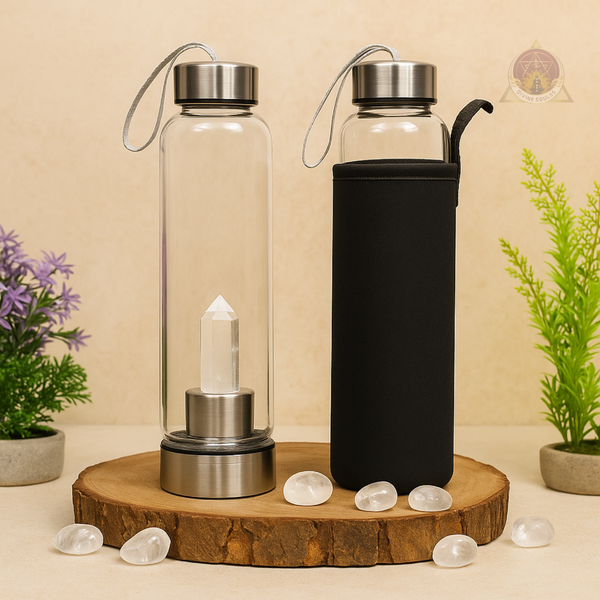 Clear Quartz Crystal Water Bottle