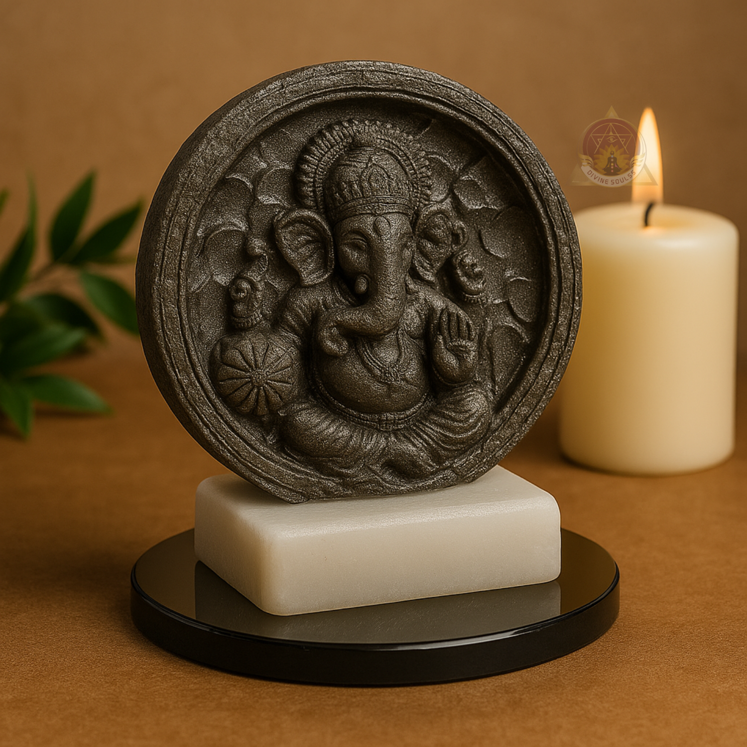 Divine Ganesha Pyrite Aura Circle