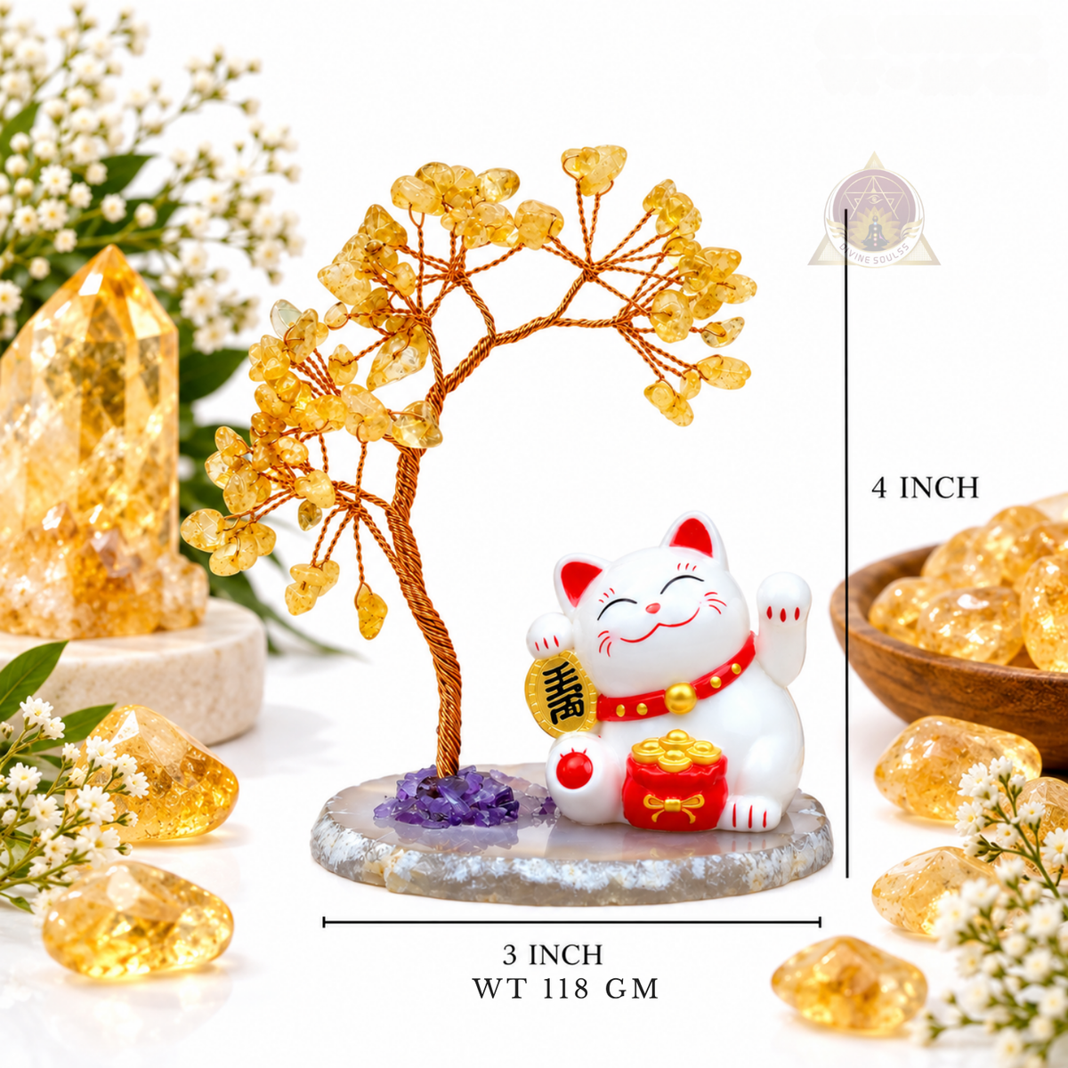 Fortune Kitty Tree – Citrine