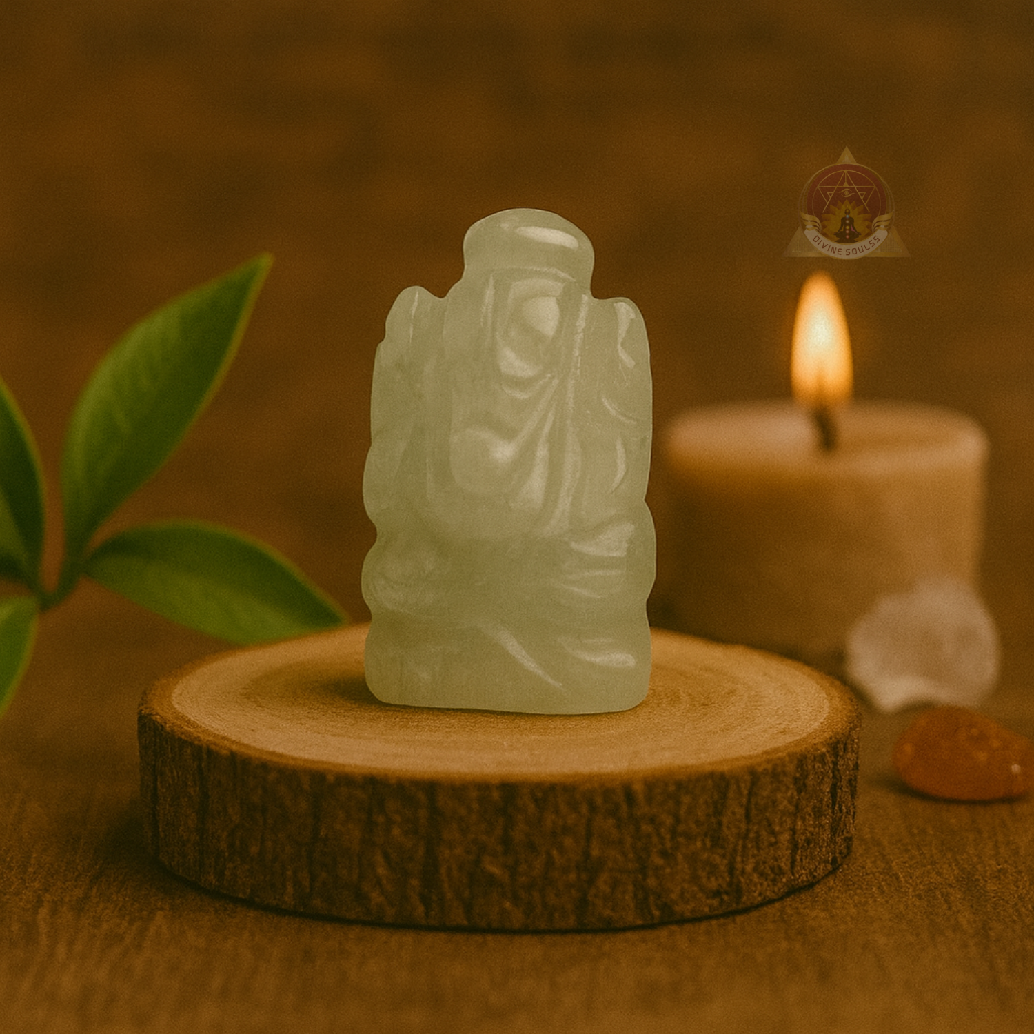 Mini Dark Green Aventurine Crystal Ganesha