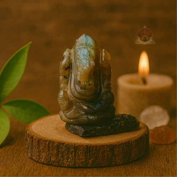 Mini Labradorite Crystal Ganesha