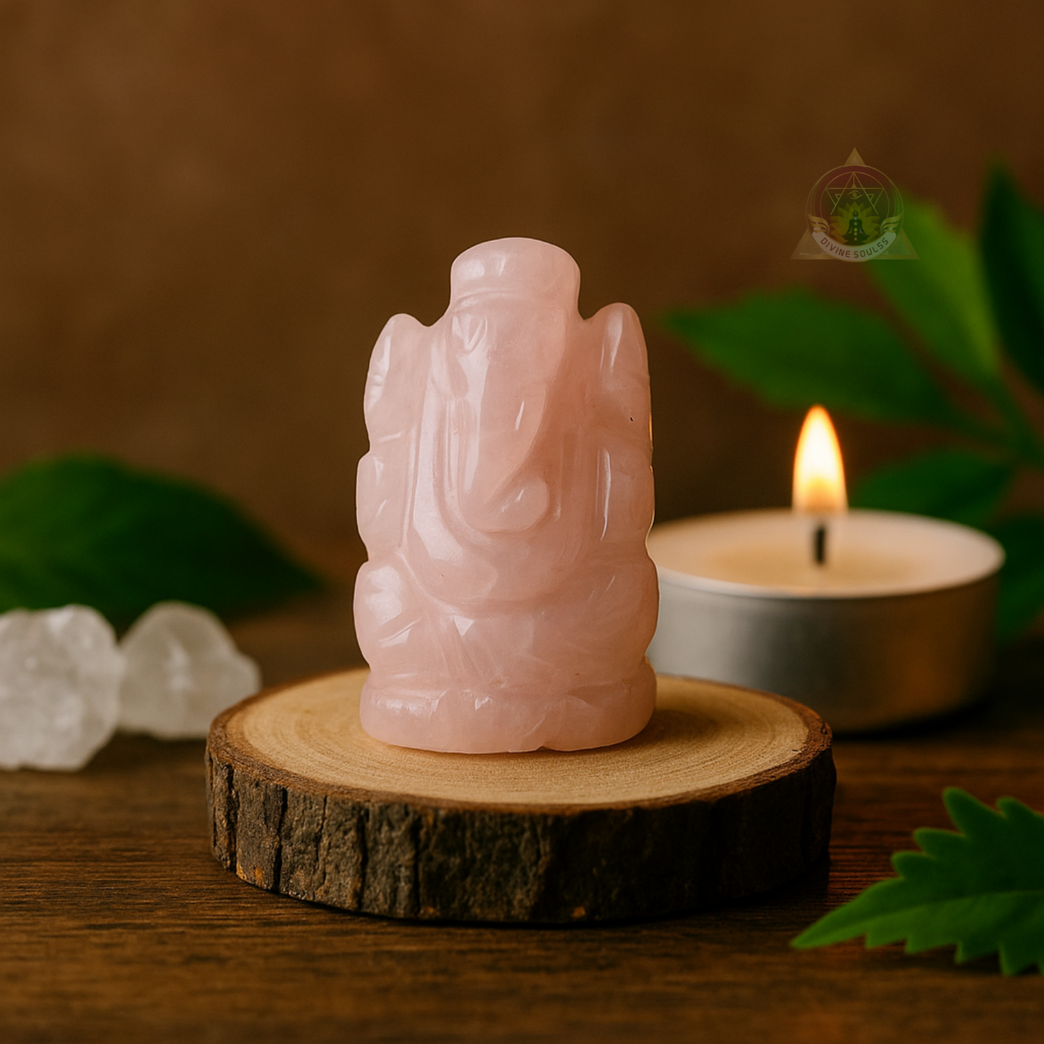 Mini Dark Green Aventurine Crystal Ganesha