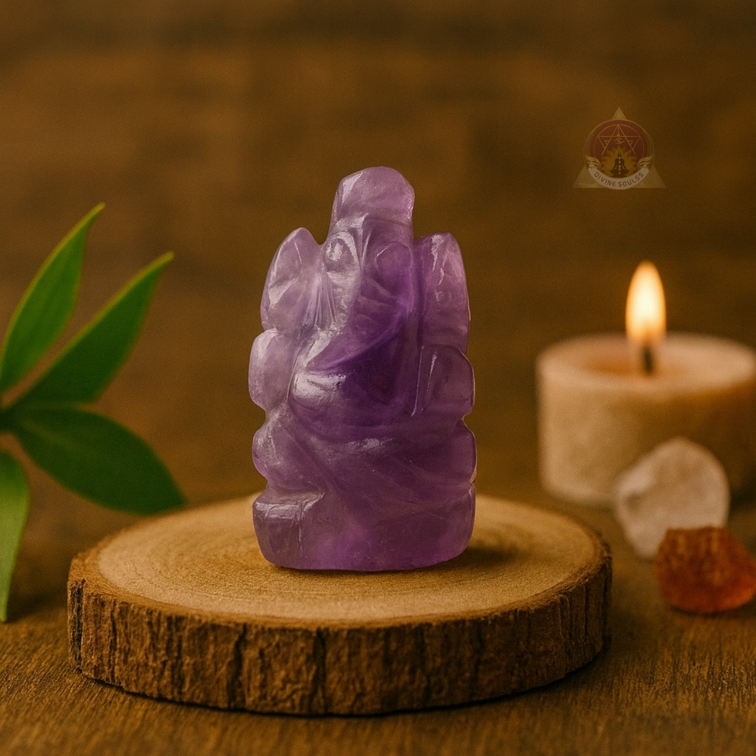 Mini Dark Green Aventurine Crystal Ganesha