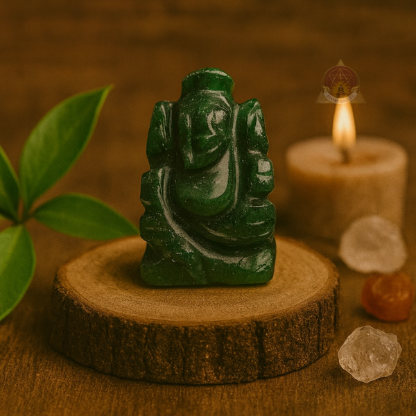 Mini Dark Green Aventurine Crystal Ganesha