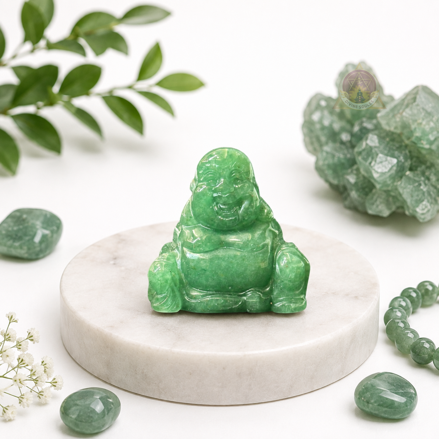 Money Blessing Buddha – Green Aventurine