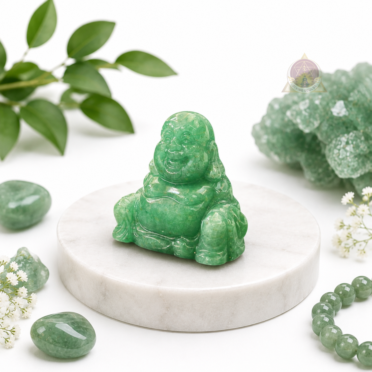 Money Blessing Buddha – Green Aventurine