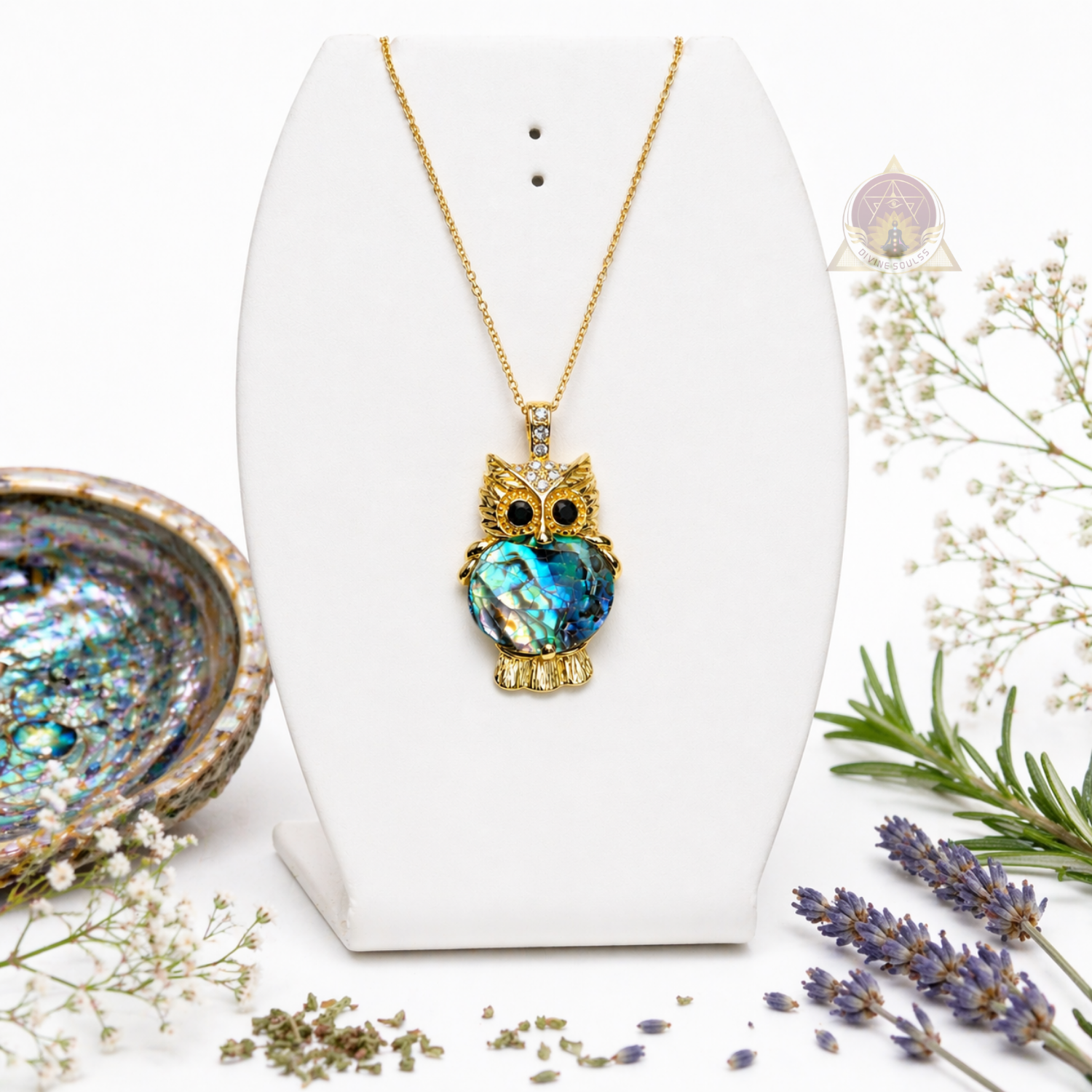 Owl Abalone Pendant