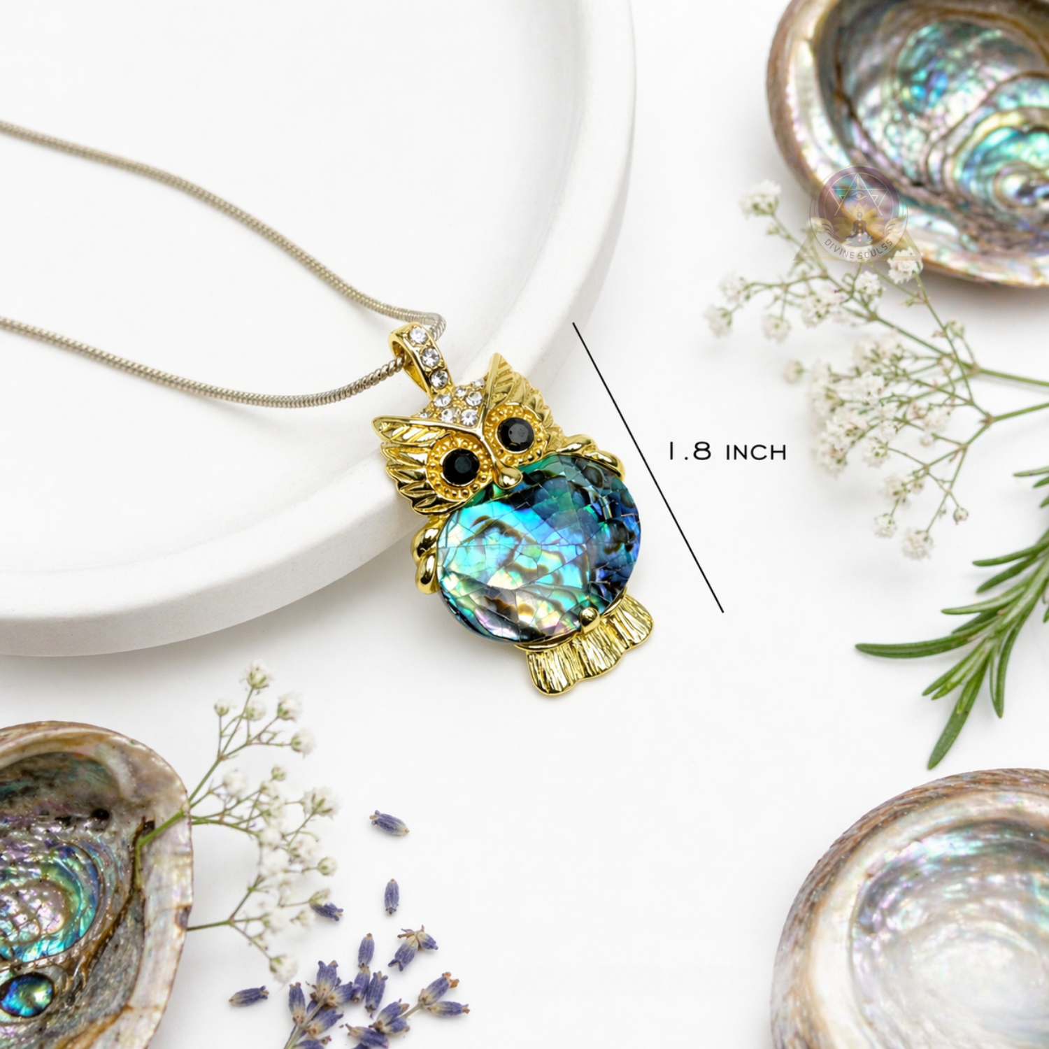 Owl Abalone Pendant