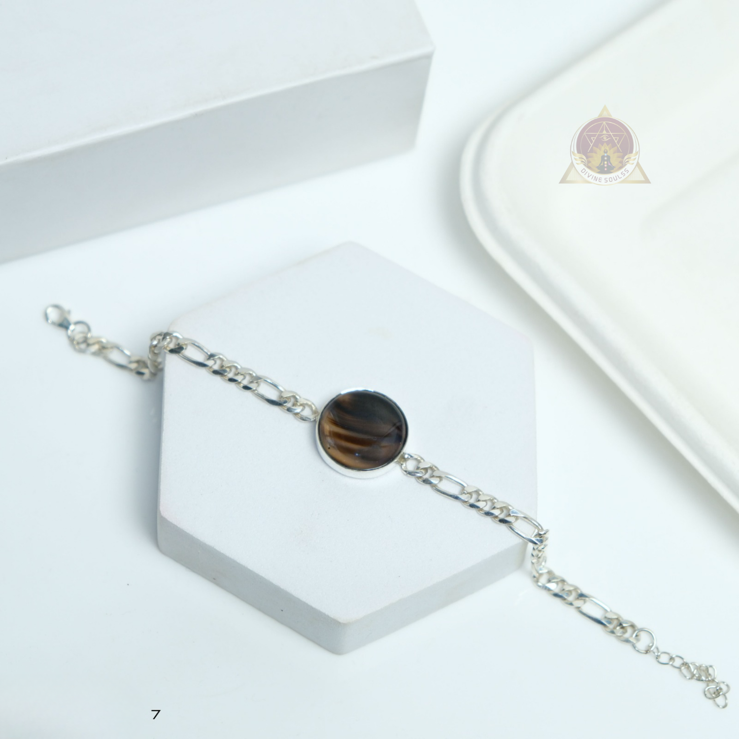 Pure Silver Black Sulemani Bracelet - Evil Eye Shield