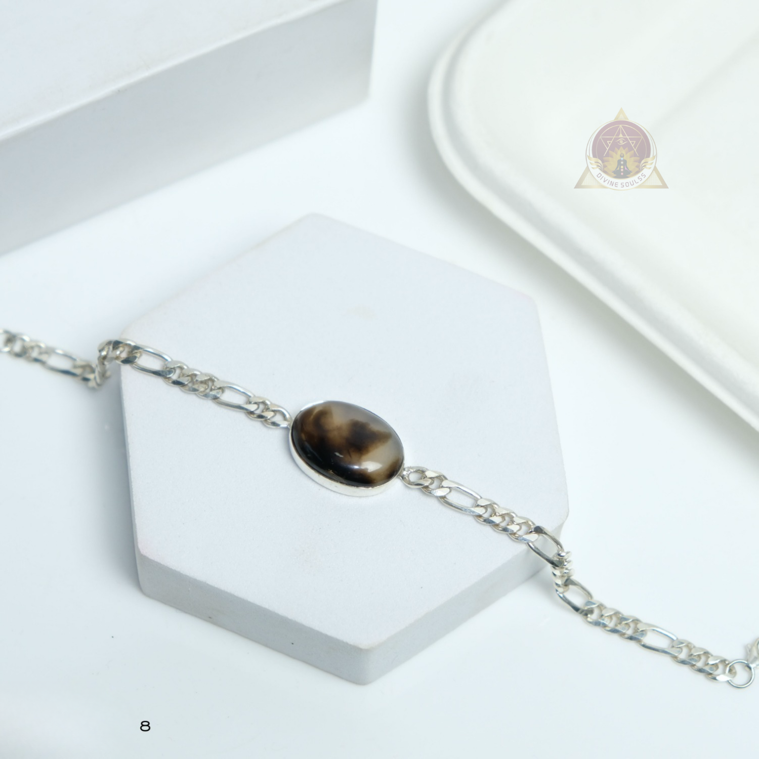 Pure Silver Black Sulemani Bracelet - Evil Eye Shield