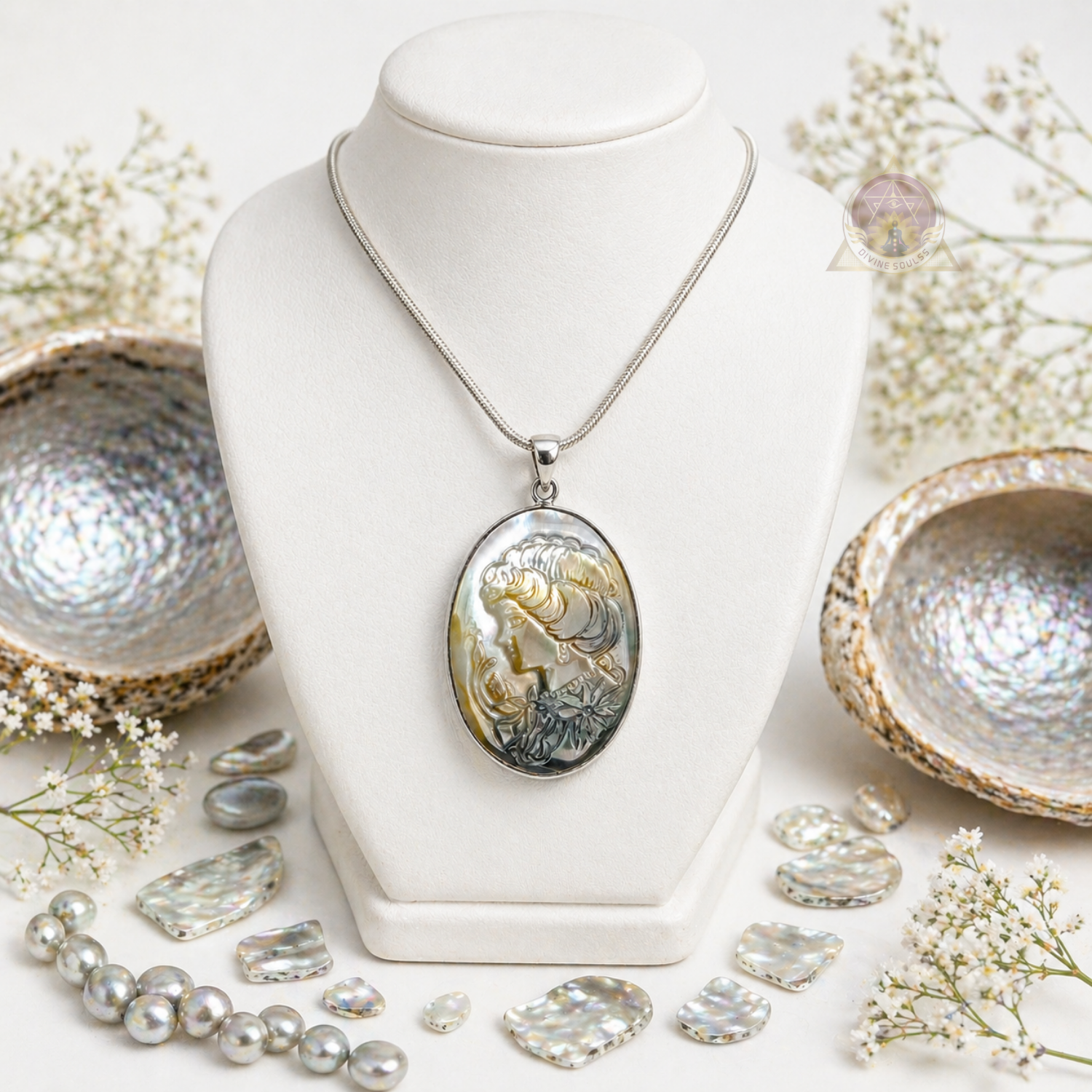 Queen Victoria – Grey Mother of Pearl Pendant