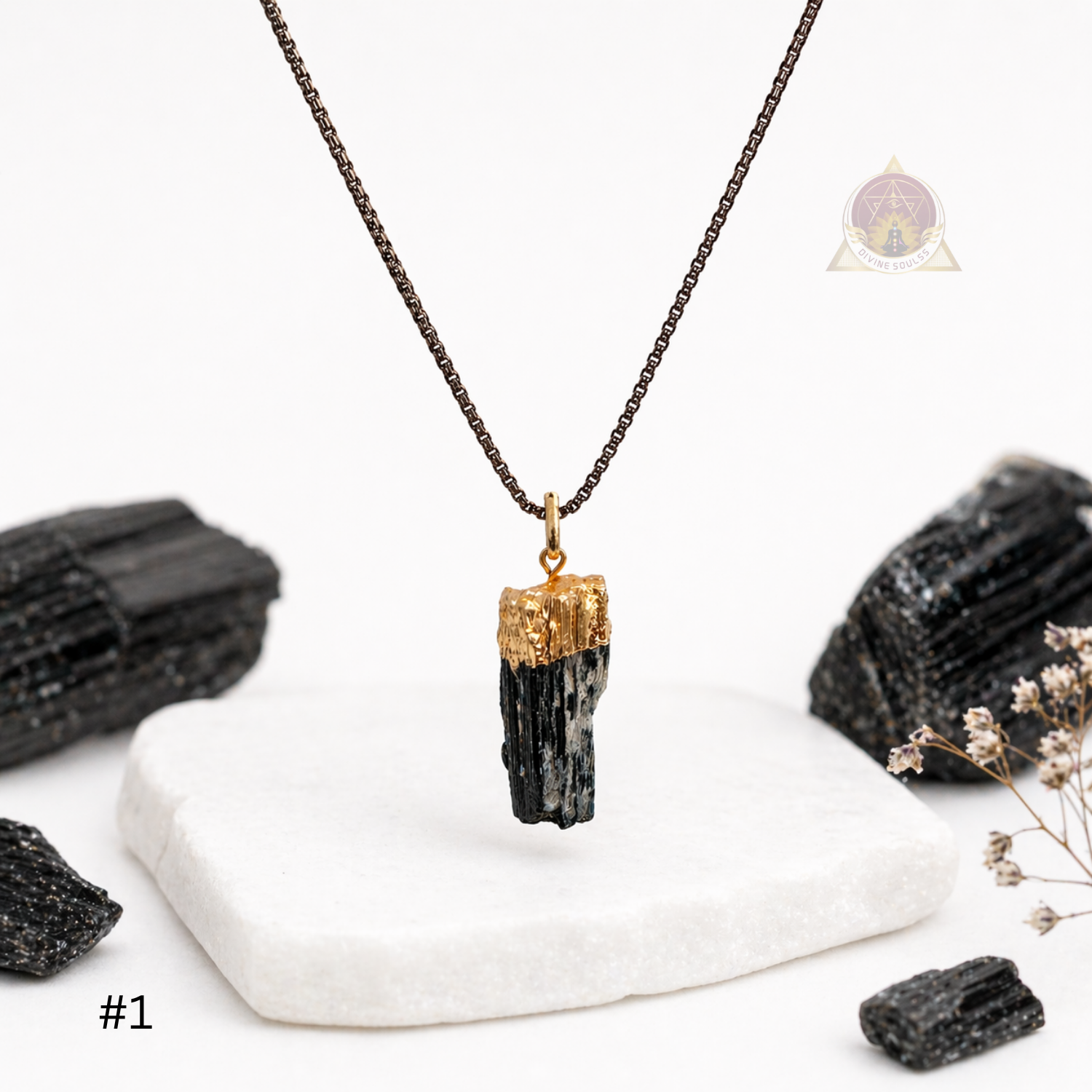 Protection – Raw Black Tourmaline Pendant