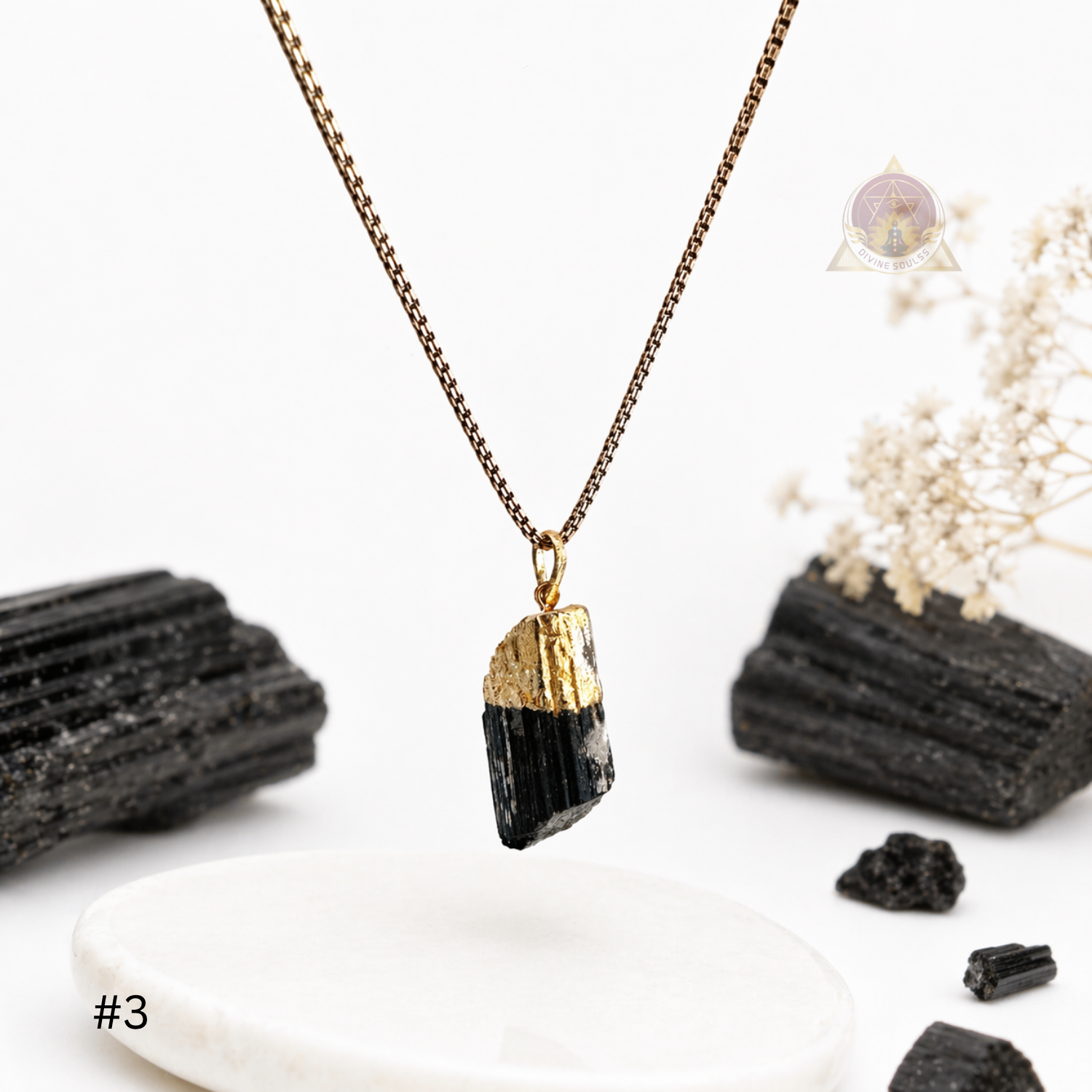 Protection – Raw Black Tourmaline Pendant