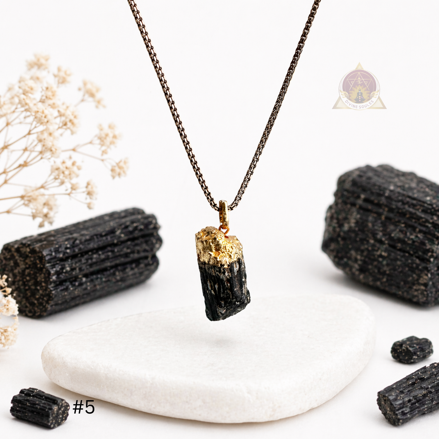 Protection – Raw Black Tourmaline Pendant