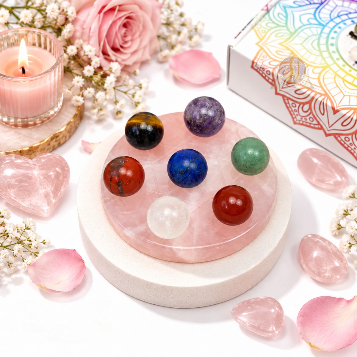 Love & Relationship Energy Generator – Rose Quartz 7 Crystal Grid