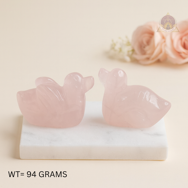 Rose Quartz Mandarin Duck ( 94 GMS)