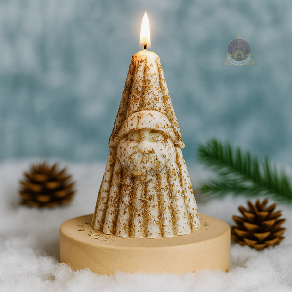 Santa Good Luck Candle - White