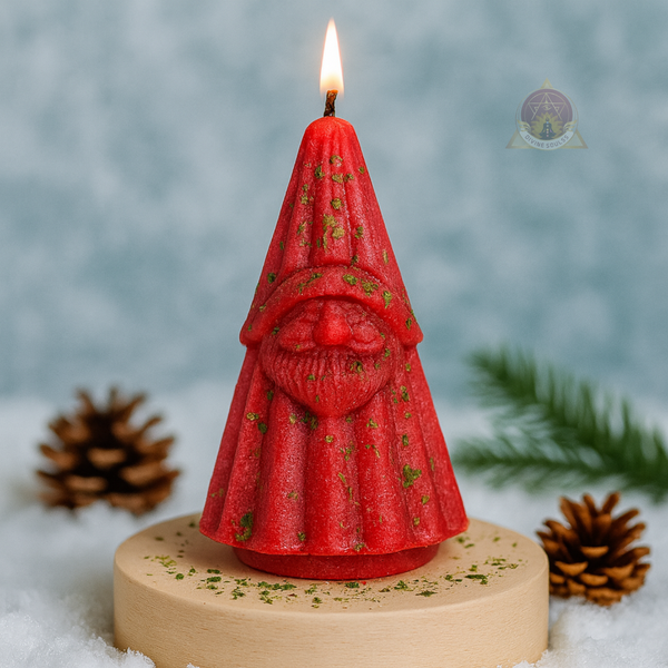Santa Good Luck Candle - Red