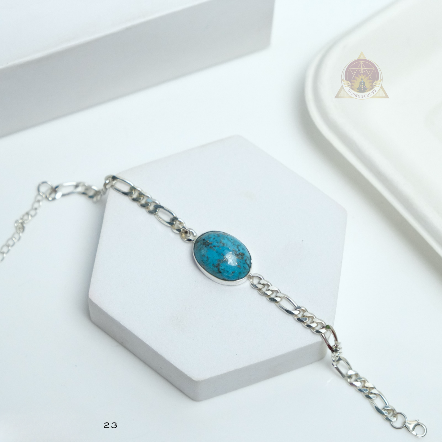 Pure Silver Turquoise Bracelet – Wisdom, Protection & Communication Harmony