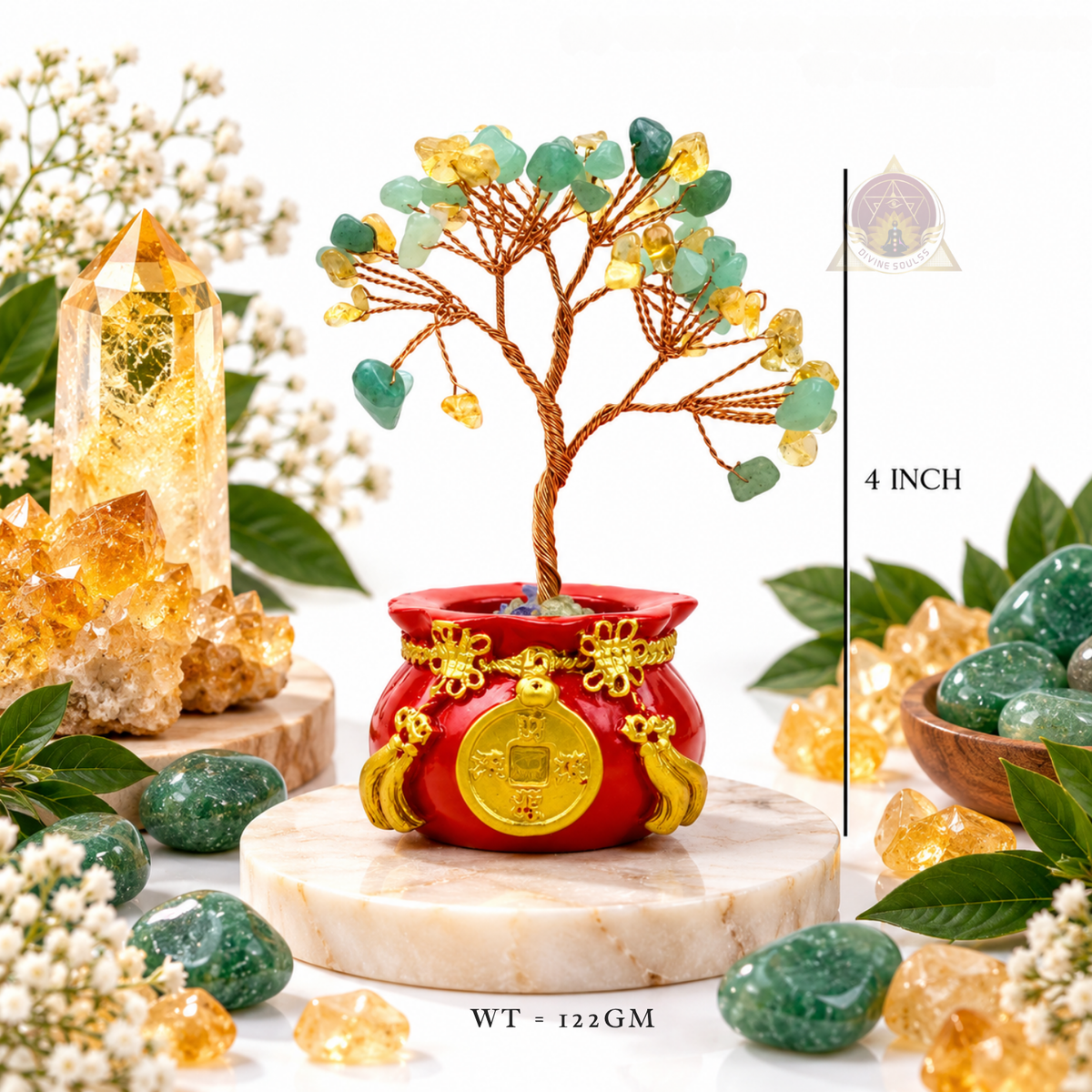 The Golden Harvest – Citrine & Green Aventurine Money Tree