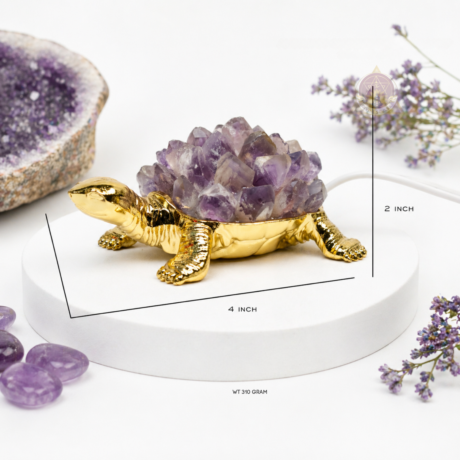 Peace Tortoise – Amethyst Lamp
