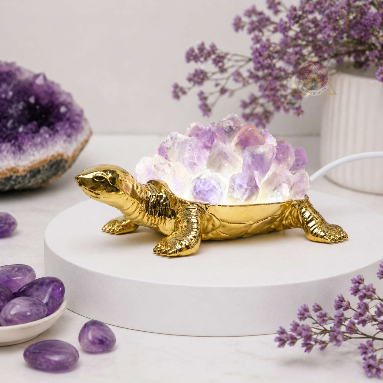 Peace Tortoise – Amethyst Lamp