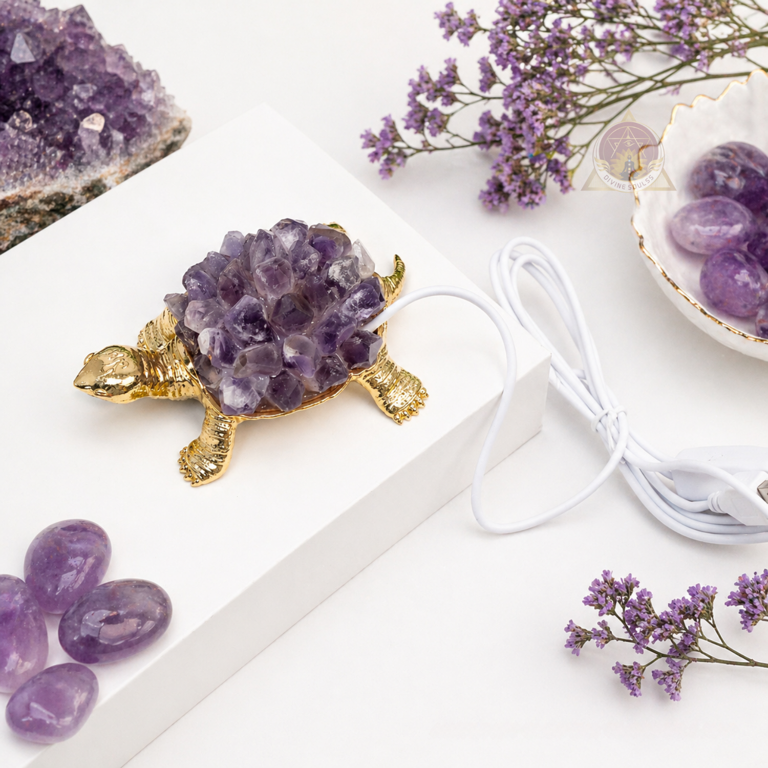 Peace Tortoise – Amethyst Lamp