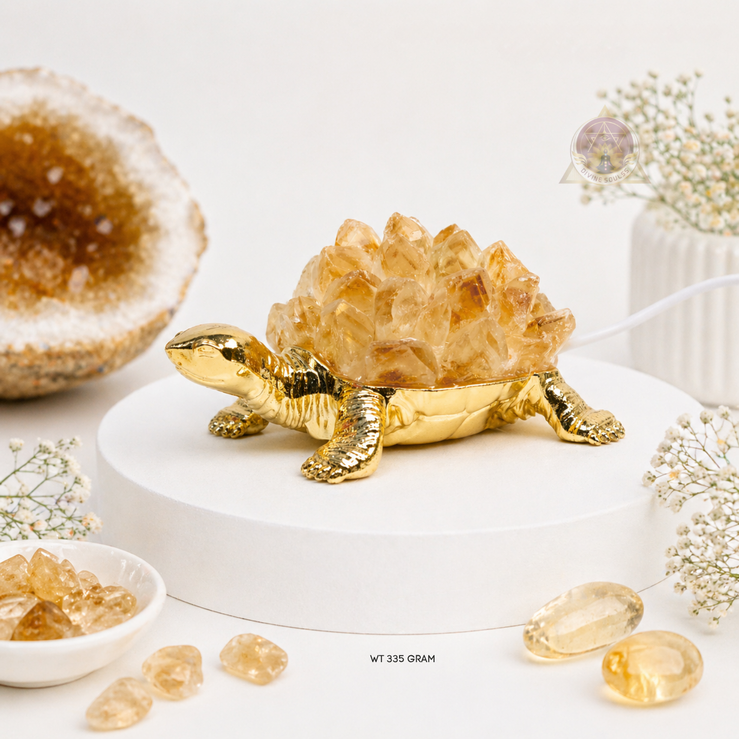 Money Tortoise – Citrine Lamp