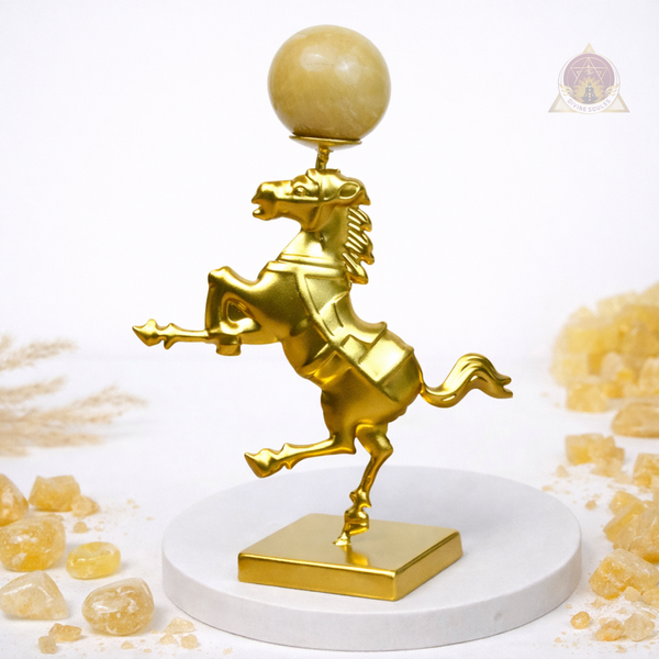 Victory Horse with Yellow Aventurine Ball