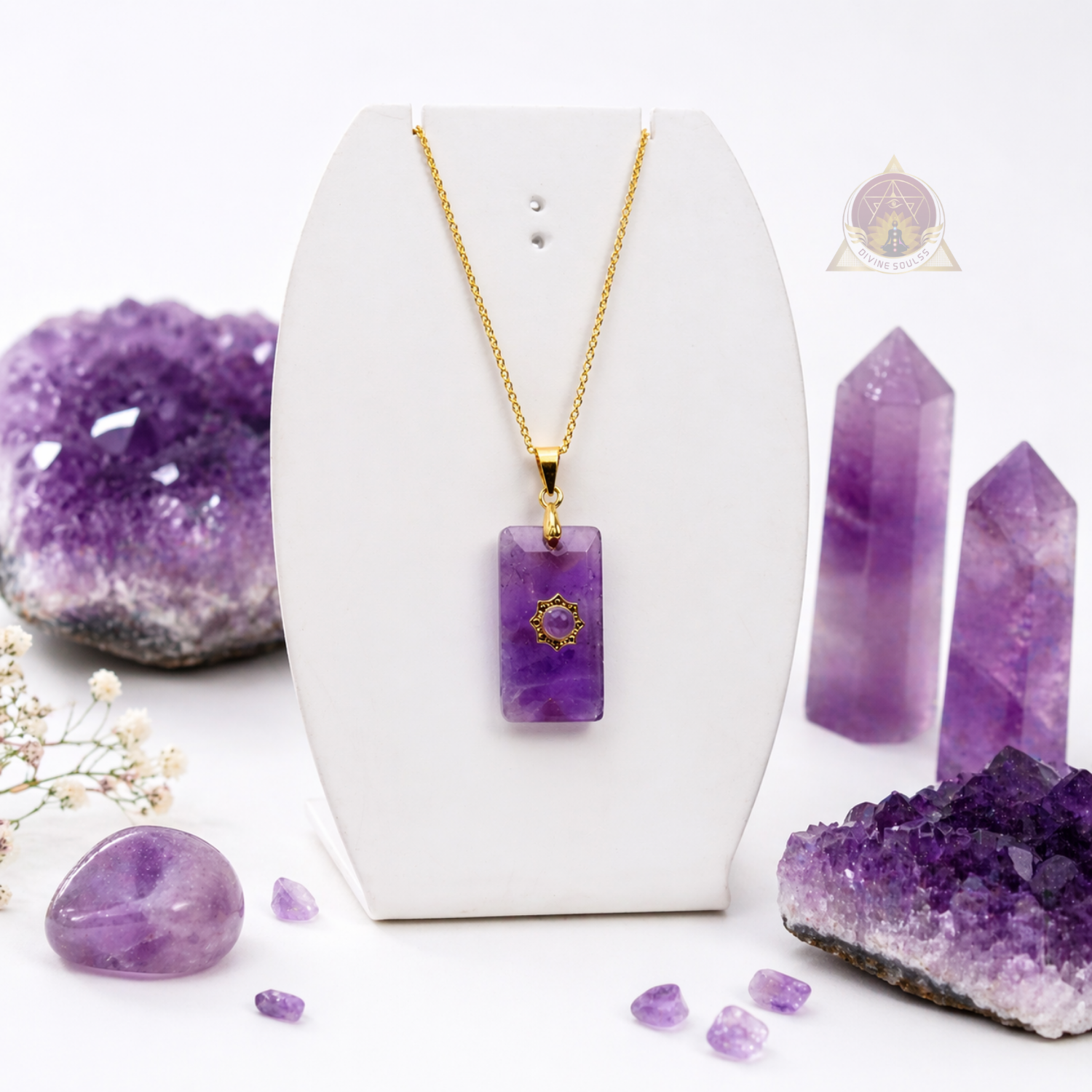 Calm Mind – Double Amethyst Pendant
