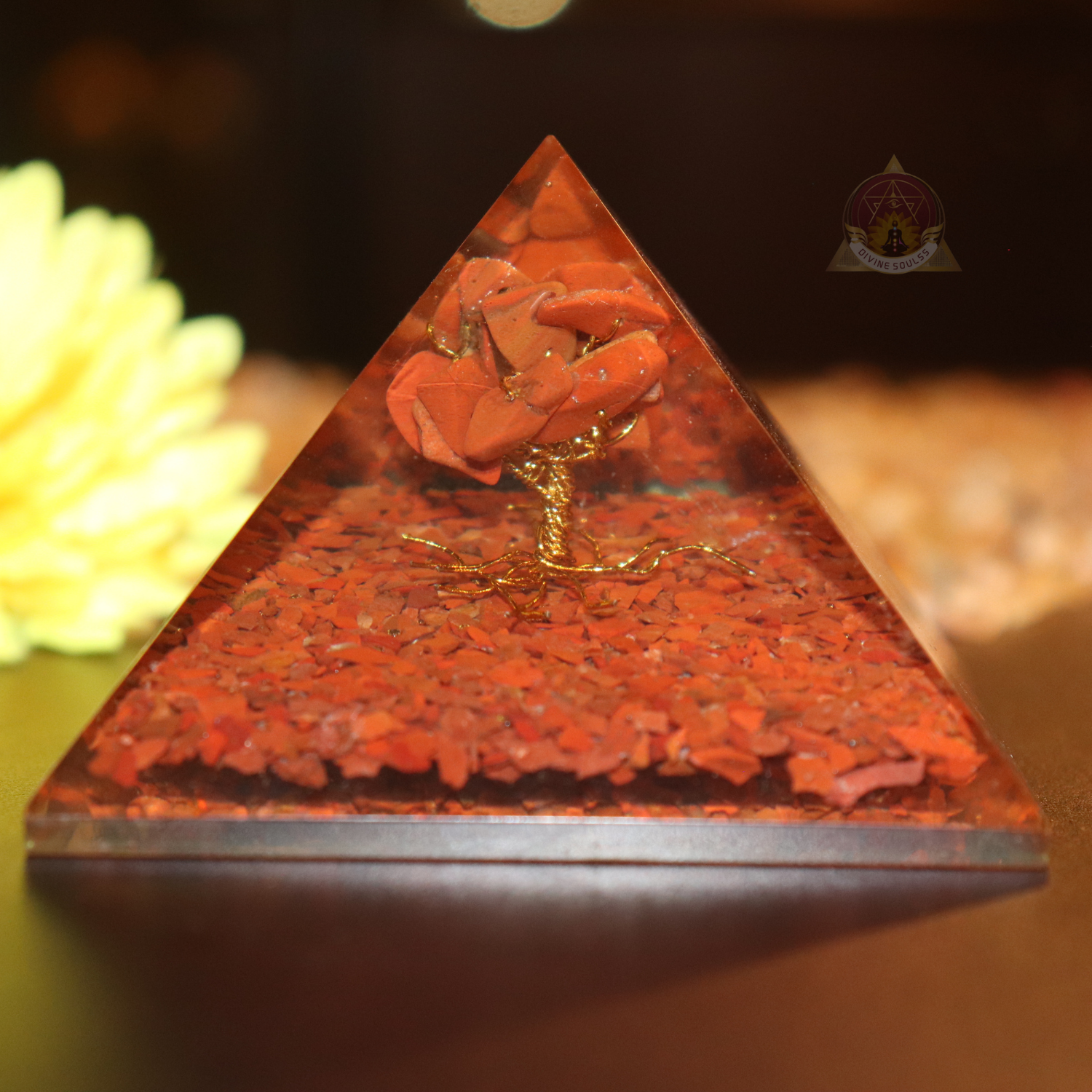 Carnelian with Tree Of Life Pyramid