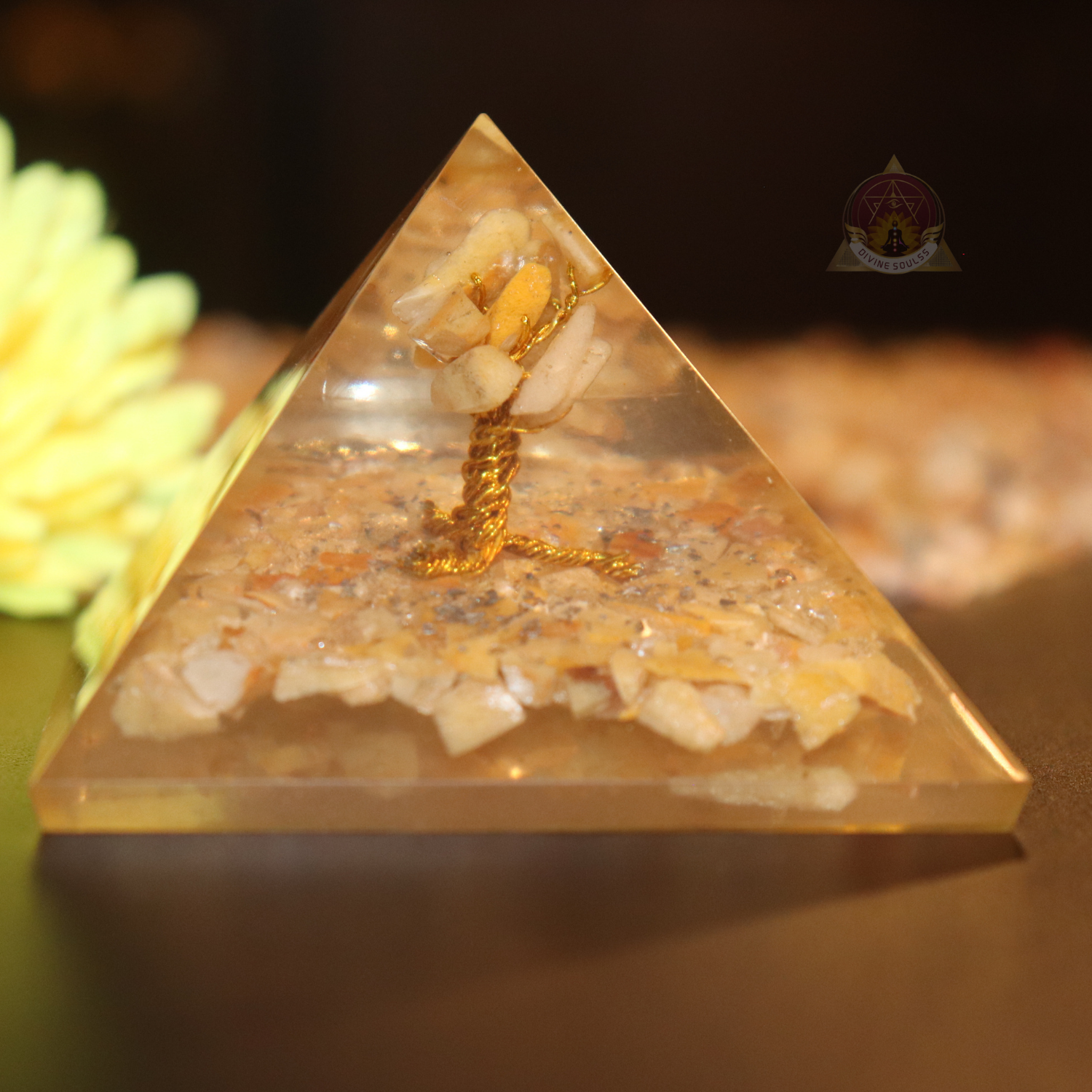 Citrine with Tree Of Life Pyramid