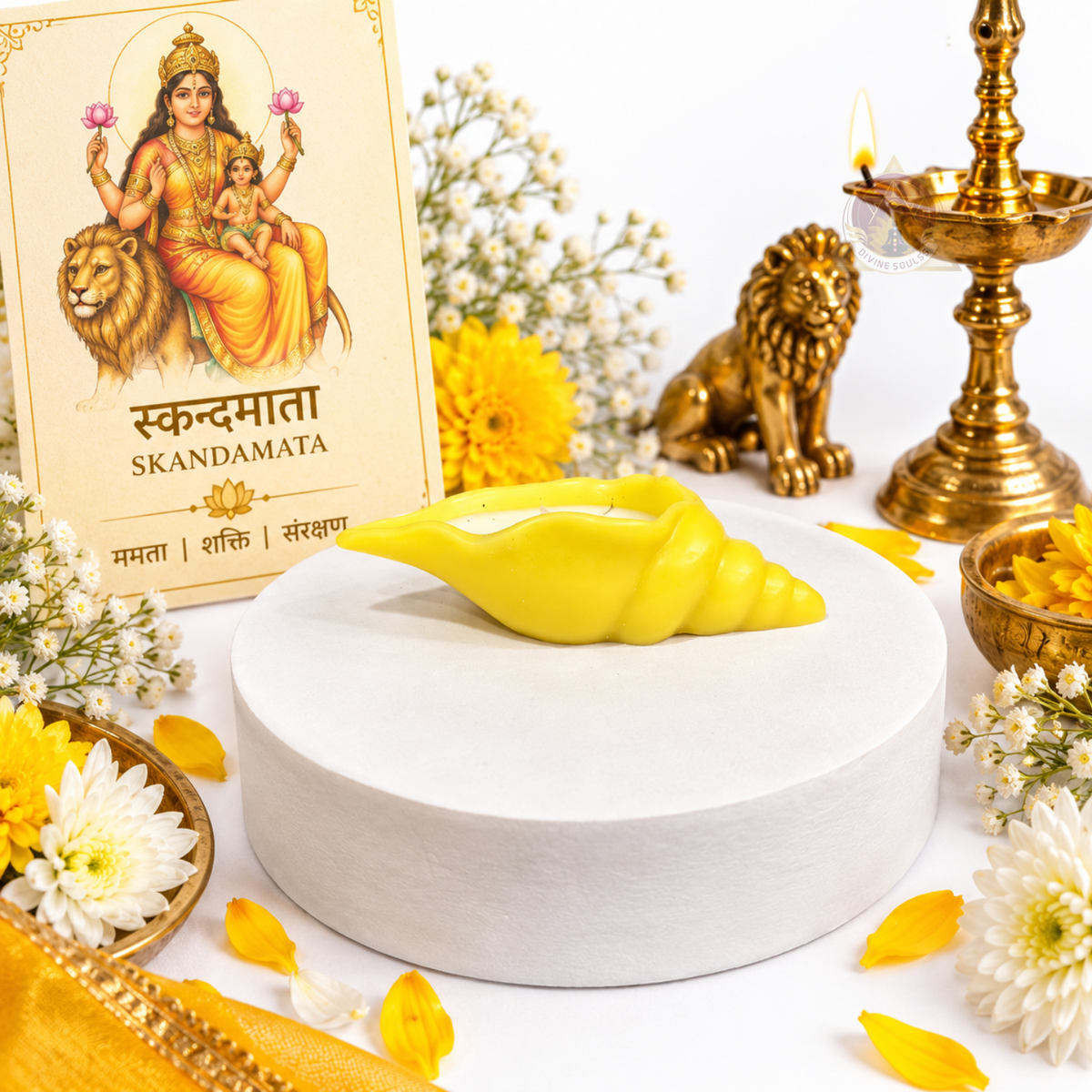 Nav Durga Shakti – Sacred Shank Candle Set Of 9