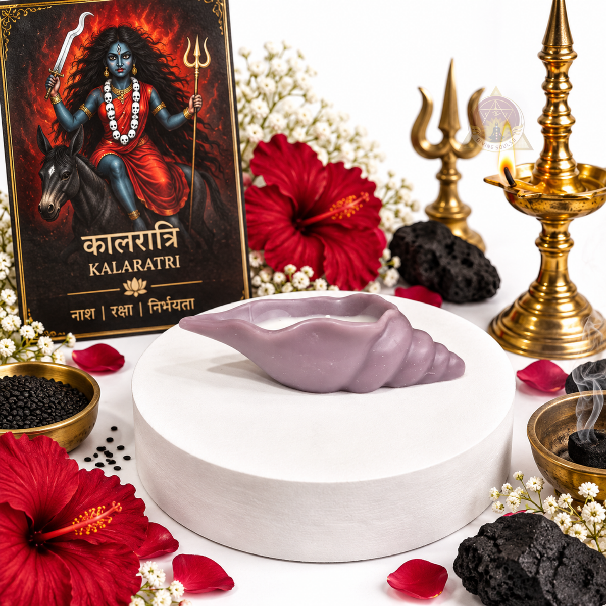 Nav Durga Shakti – Sacred Shank Candle Set Of 9