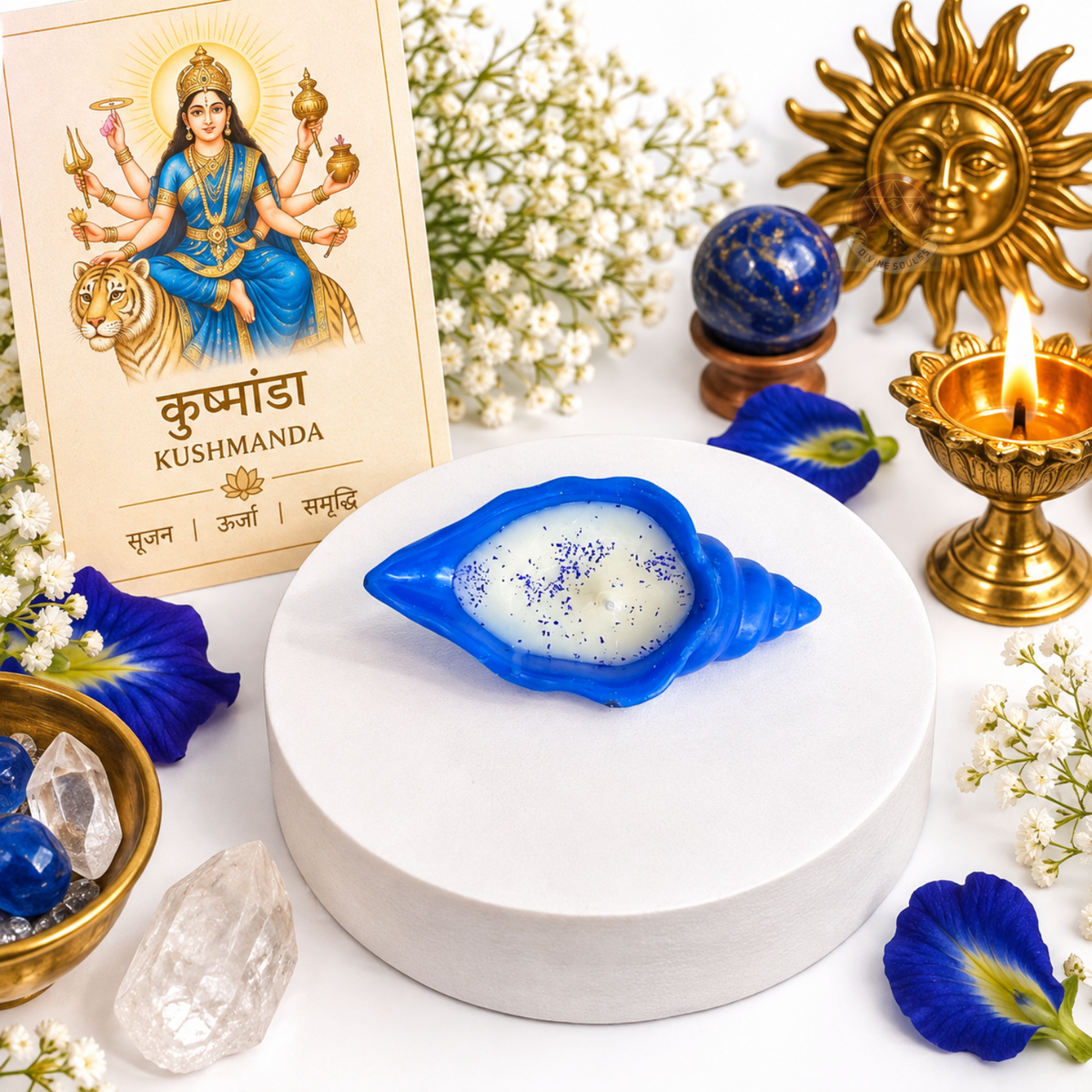 Nav Durga Shakti – Sacred Shank Candle Set Of 9