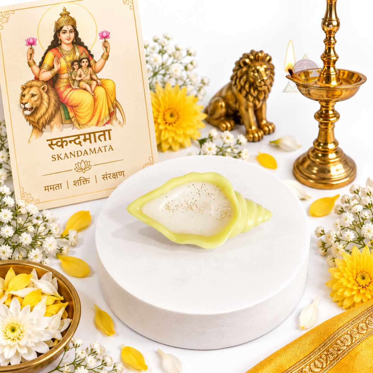 Nav Durga Shakti – Sacred Shank Candle Set Of 9