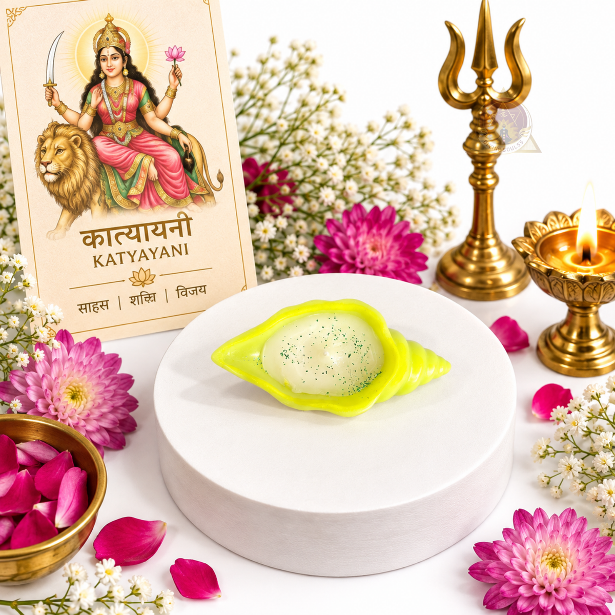 Nav Durga Shakti – Sacred Shank Candle Set Of 9