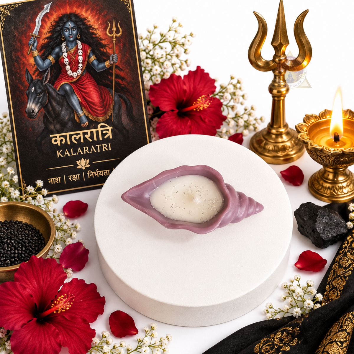 Nav Durga Shakti – Sacred Shank Candle Set Of 9