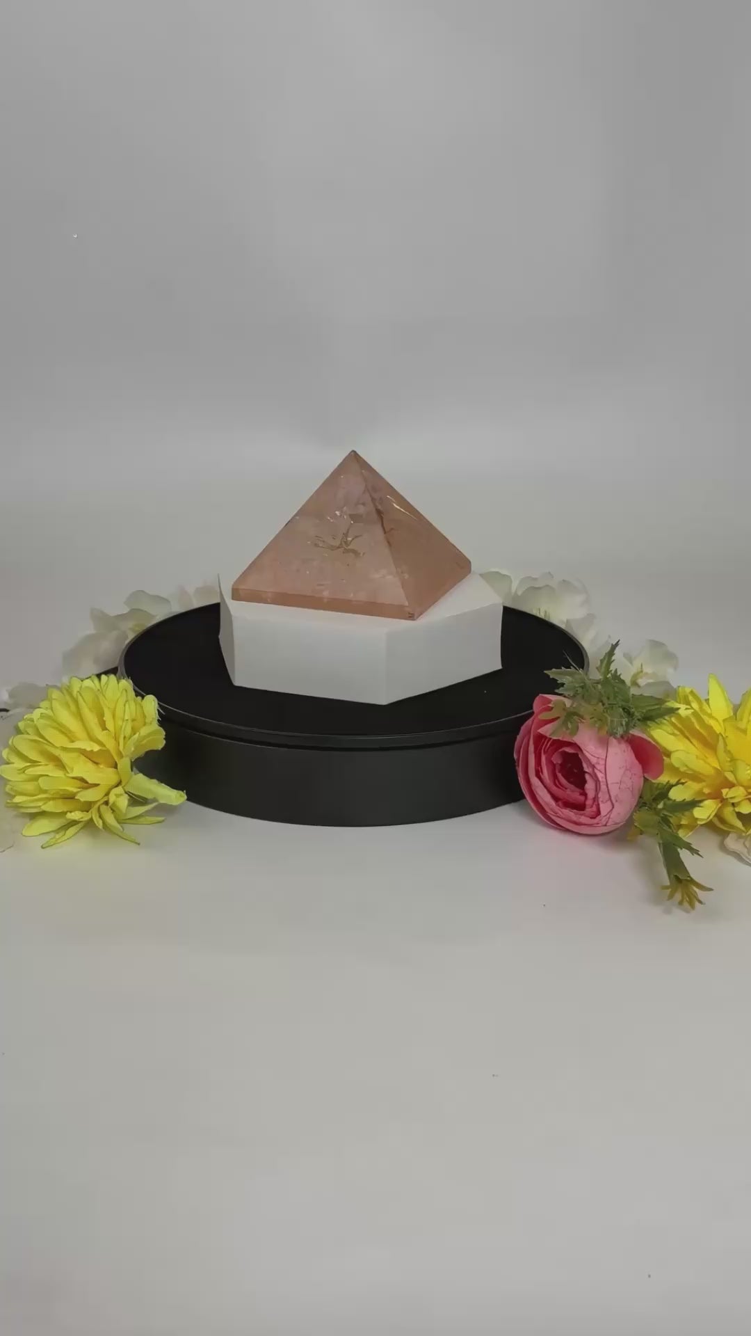 Rose Quarts with Tree Of Life Pyramid