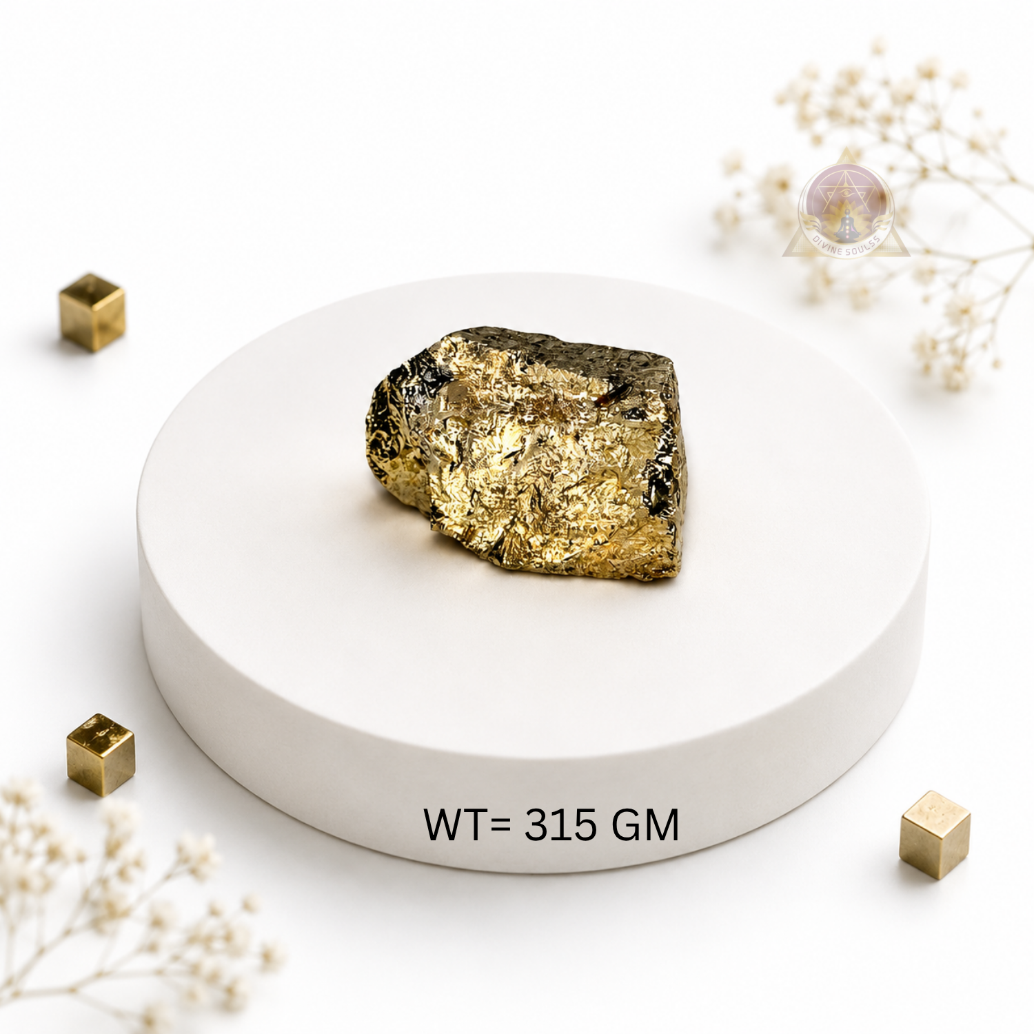 Golden Wealth Cube – Cubical Pyrite