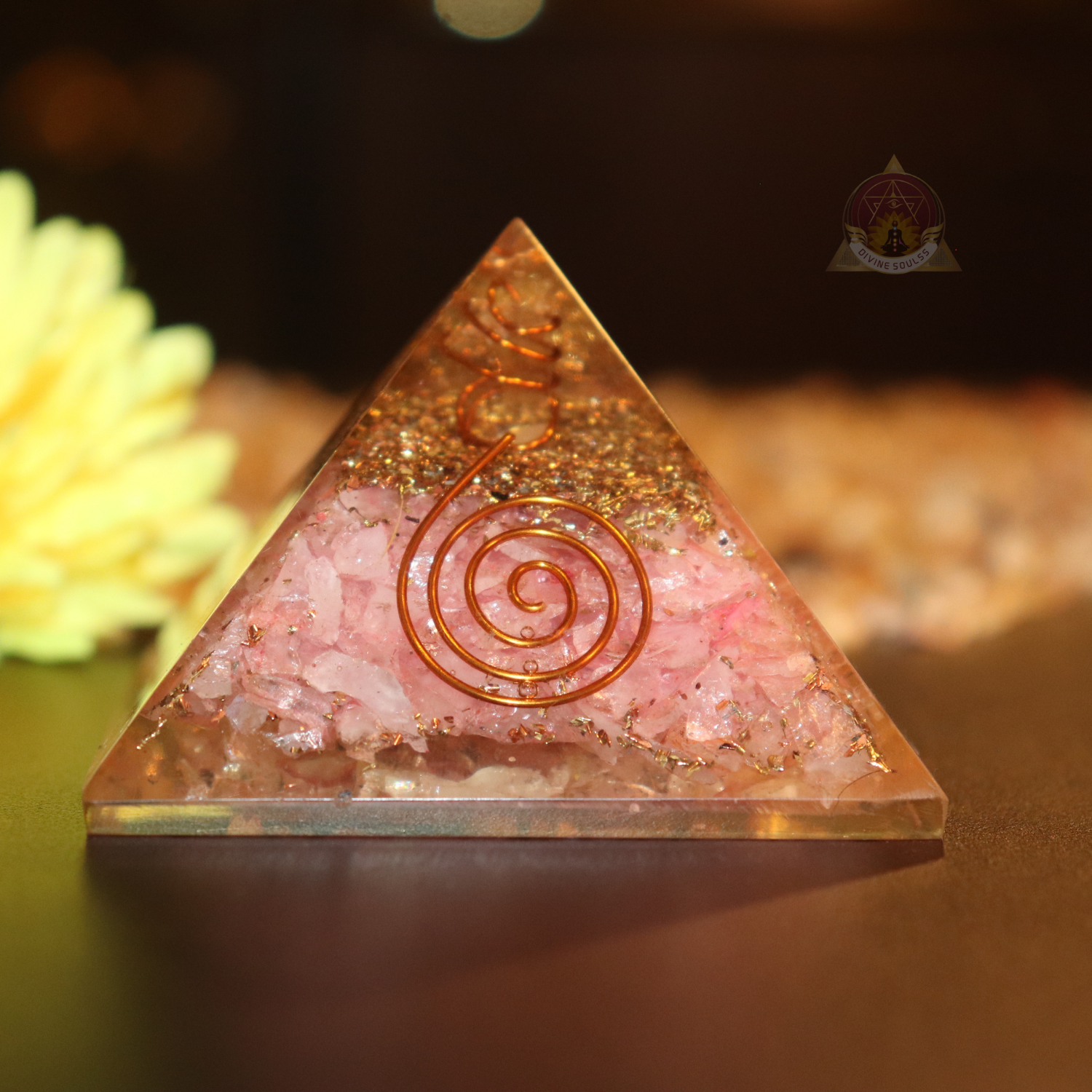 Rose Quarts Orgonite Pyramid