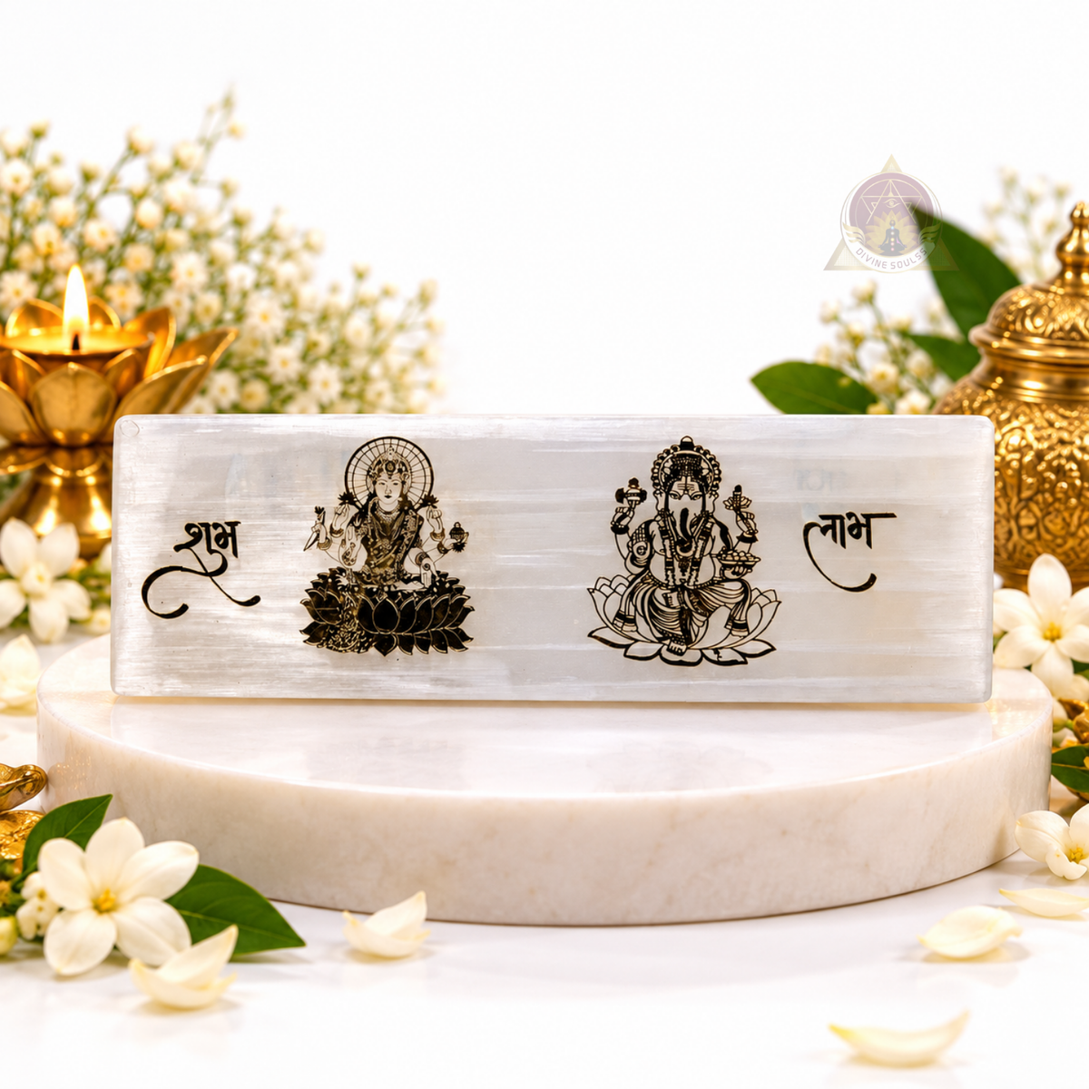 Shubh Labh Home Blessing – Selenite Wall Hanging